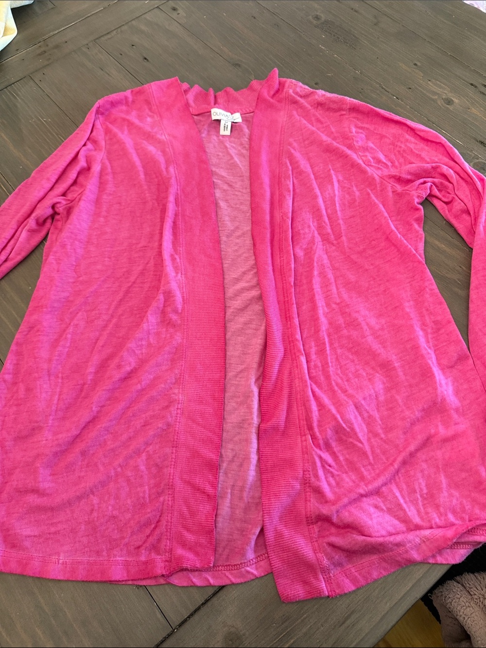 Women’s Open-Front Pink Sweater Cardigan
Med
24” long